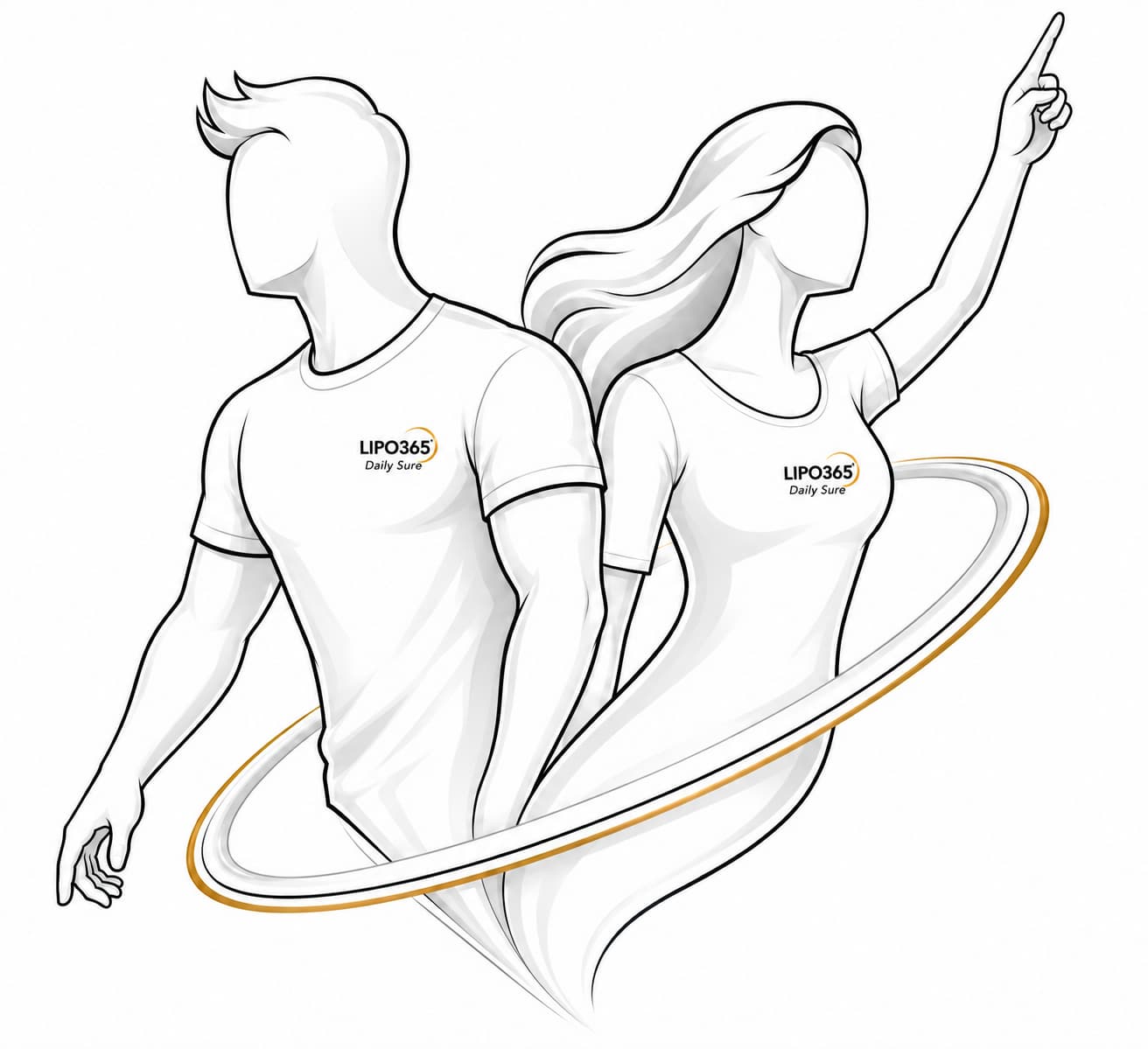 The original Daily Sure adult duo illustration with a gold-edged ring